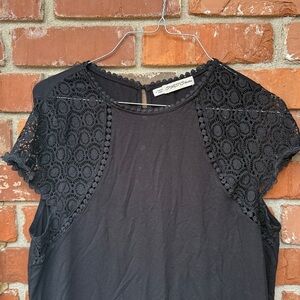 Black Crochet Sleeve Blouse